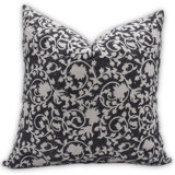 Block Print Throw Pillow Cover, 29 Thick Linen Decorative Cushion Cover