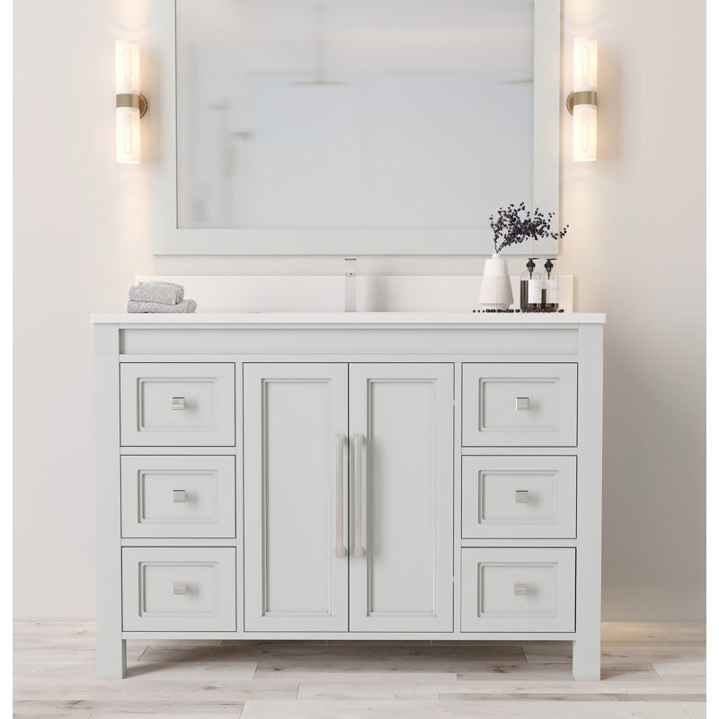 Meuble-lavabo simple Belluno 48 po Forestmade, gris