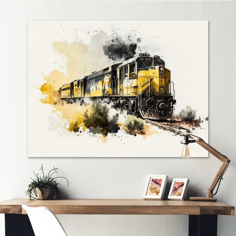Rythme du train II - Transport train, impressions encadrées, L 32 po x H 24 po, Toile tendue