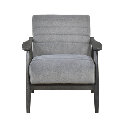 Transitional Gray Velvet Chair, Solid Wood Construction, 21" Seat Depth, Living Room Furniture Foam Padding, Frame, 35.25" Package 19" Height