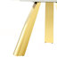 Table luxueuse en pierre frittée de 42 po: plateau durable de 0,45 po + pieds en acier de 6 po, capacité de 350 lb, surface veinée blanche / grise résistante aux taches et à la chaleur - Design minimaliste moderne-981063496-988370332