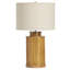 25.5" Wood Table Lamp With Oat Shade