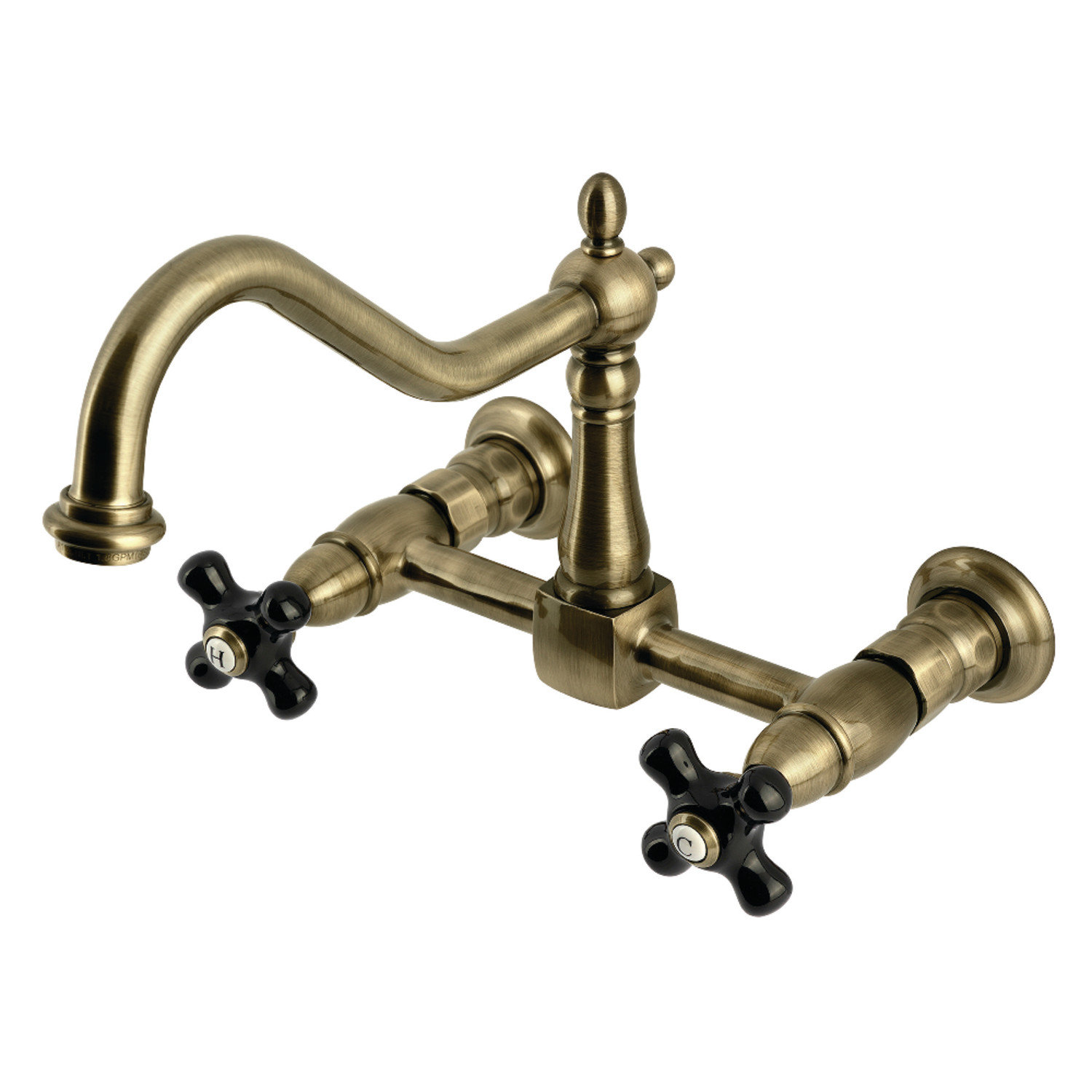 Kingston Brass Ks1240pkx Duchess Wall Mount Bridge Kitchen Faucet 