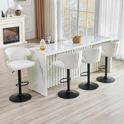 Set of 4 Modern Rotating Bar Chair for Kitchen Bar Counter and Dining Room