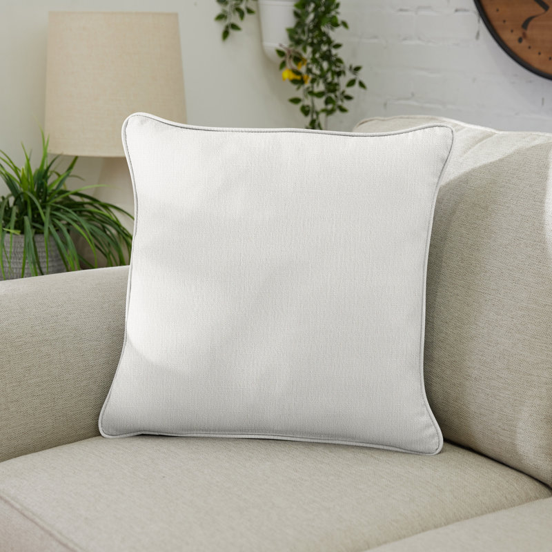 Coussin décoratif intérieur / extérieur en polyester , Ivoire, H 24 po x l 24 po, Carré