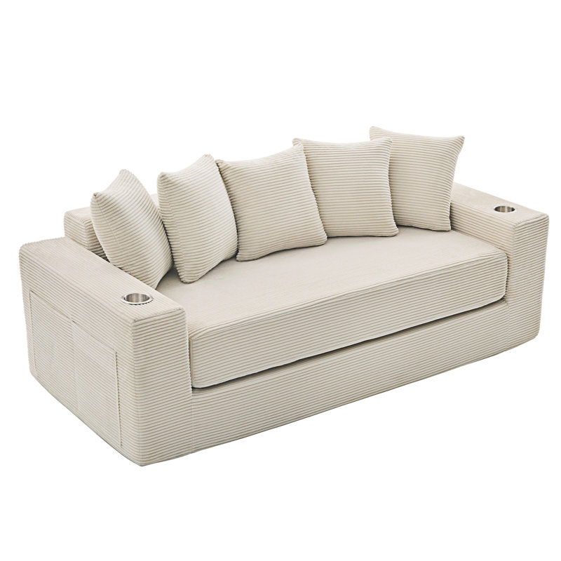 Canapé-lit convertible 2-en-1, canapé moderne, canapé-lit pliant, Beige