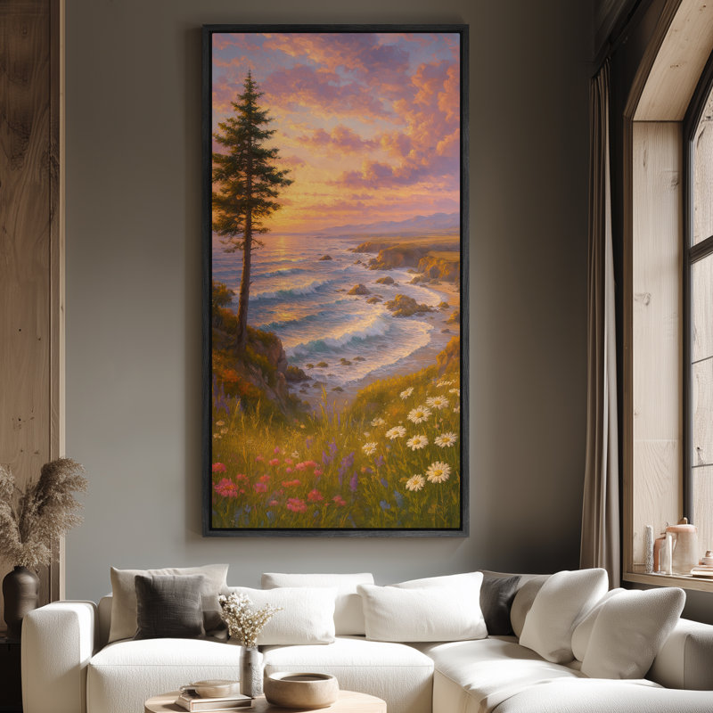 Large Framed Canvas Wall Art 60"x30", 60" H x 30" W, Black