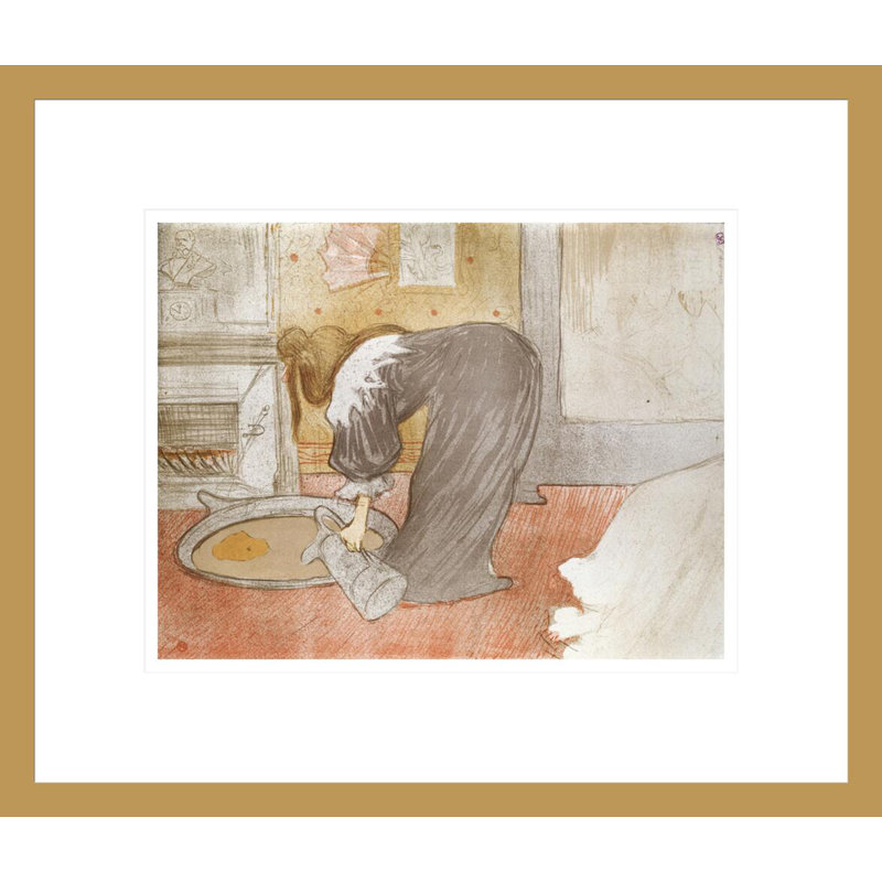  (Femme avec lavabo) par Henri de Toulouse-Lautrec, impression giclée encadrée, H 13,75 po x l 16,13 po
