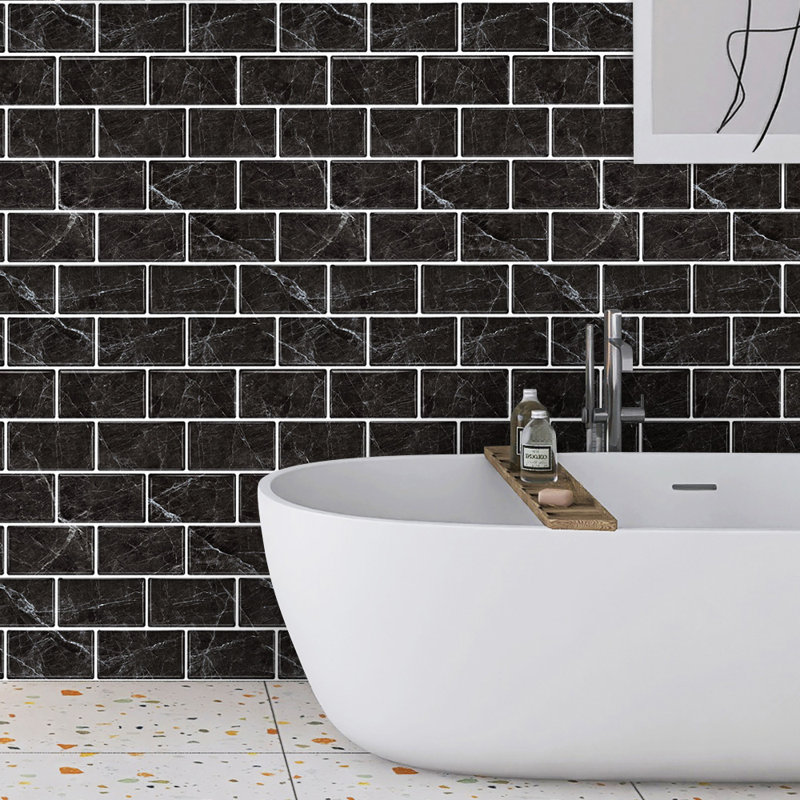 30cm x 30cm Wallpaper Tile, Black