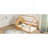 Full Size Wood House Bed With Window And Fence, Natural-229798869
