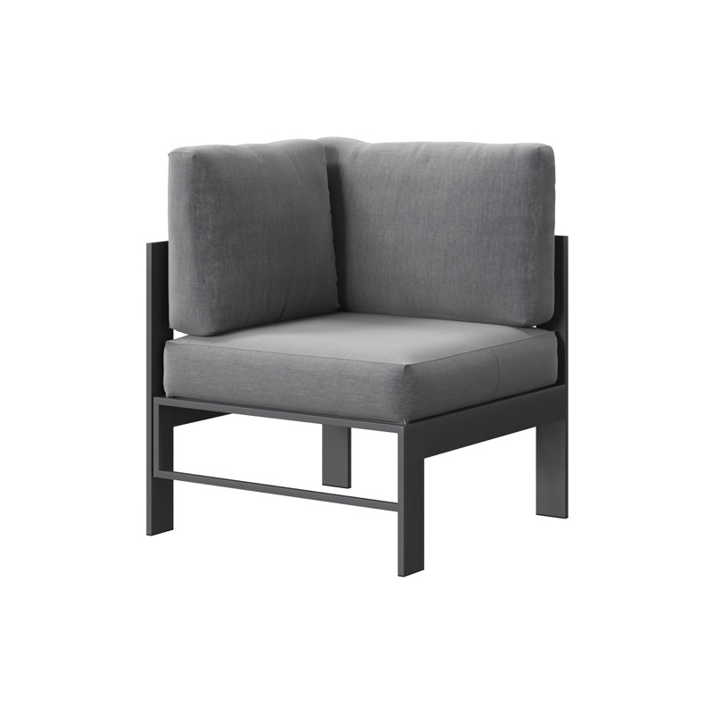 Brandtley Metal Outdoor Lounge Chair, Gray