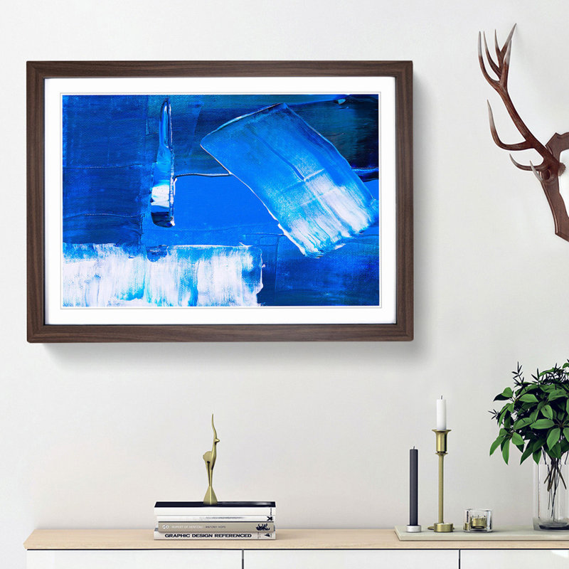 Abstract Art Painting Vol.286 by S.Johnson - Framed Print, 27cm H x 36cm W x 2cm D, Walnut Framed