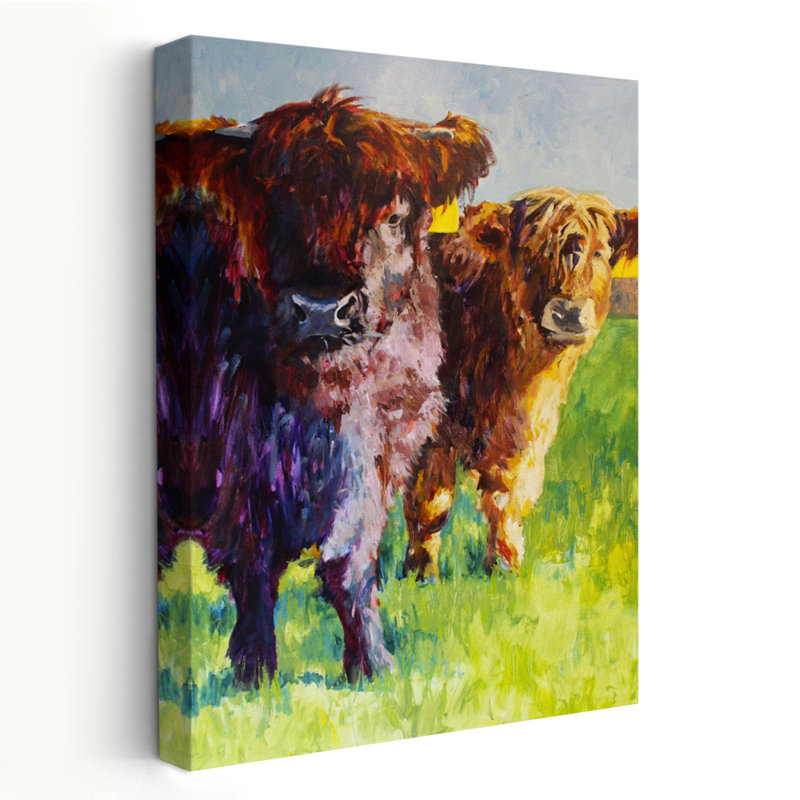 Minuit et whisky - animaux, animaux, vaches, art, H 60 po x l 40 po