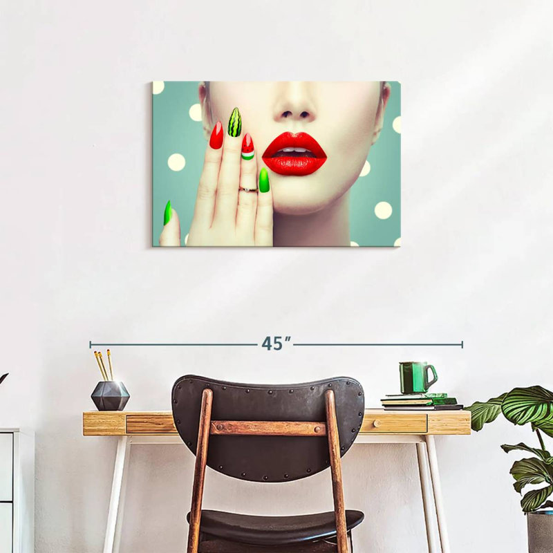 Shuttleworth Watermelon Designed Nails, 20" H x 30" W
