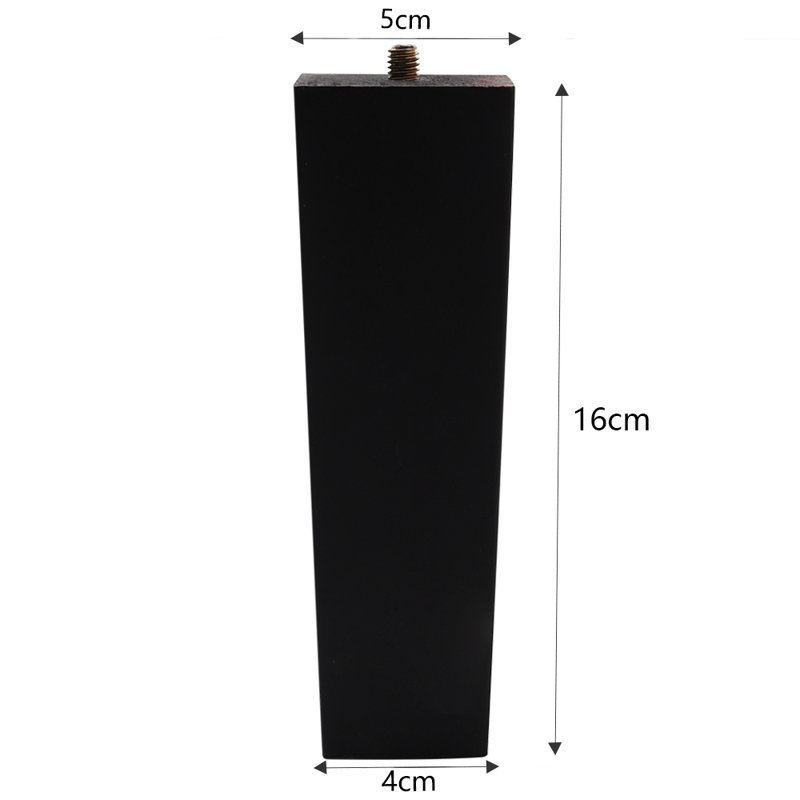 Venezia Solid Wood Table Leg, Black, 16cm H x 5cm W x 5cm D