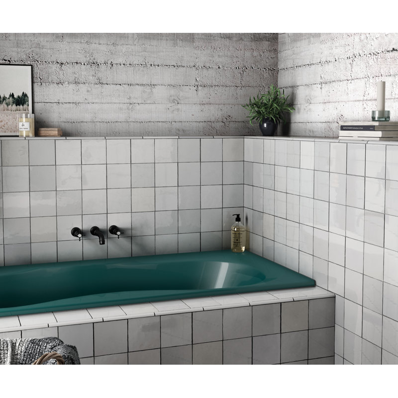 Cloe 5" x 5" Ceramic Tile, Baby Blue