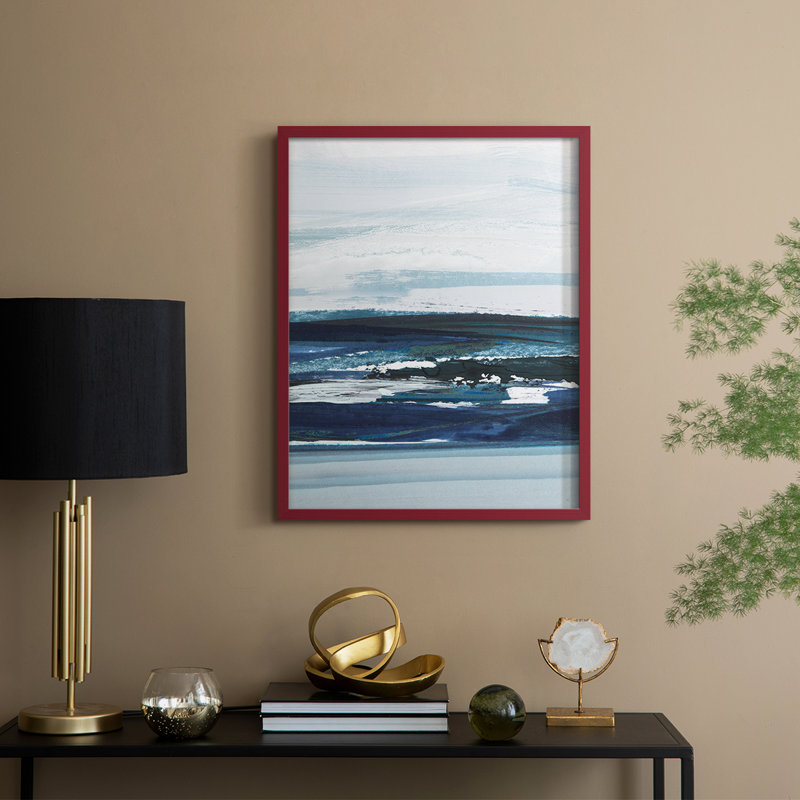 Reflections North Lake I, reproduction encadrée - bois massif, 30" H x 24" W, Red