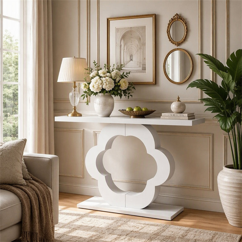 Table console 39,4 ", canapé d'entrée moderne avec base à découpes