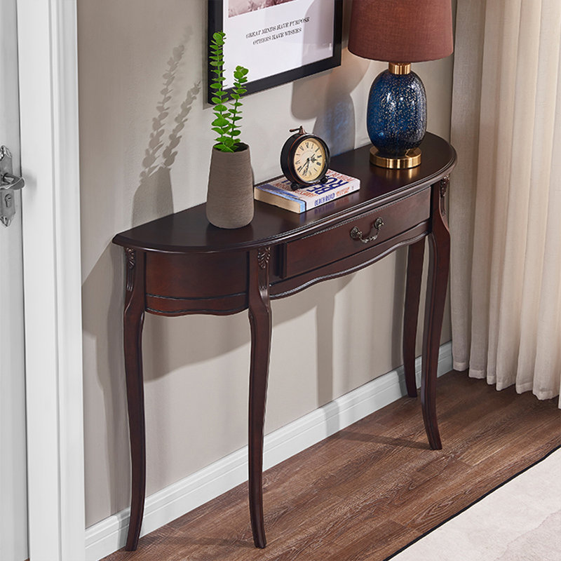 Console en bois massif noyer, 33.46" H x 39.37" W x 11.81" D, Walnut
