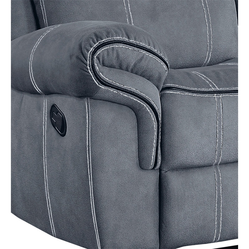 Canapé inclinable en velours gris Zubaida, Gris