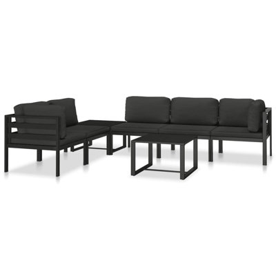  Middle Sofa Anthracite Aluminum, Fabric (100% Polyester) Medium