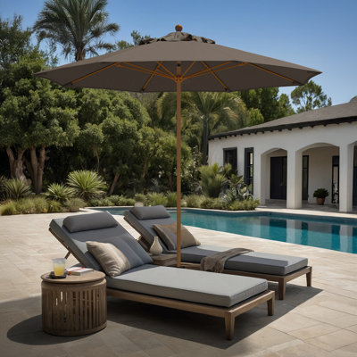 Parasol en bois de teck 9 pi