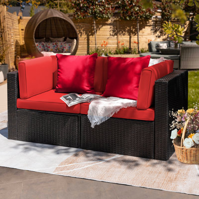 Atyia 58'' Wide Wicker Loveseat with Cushions