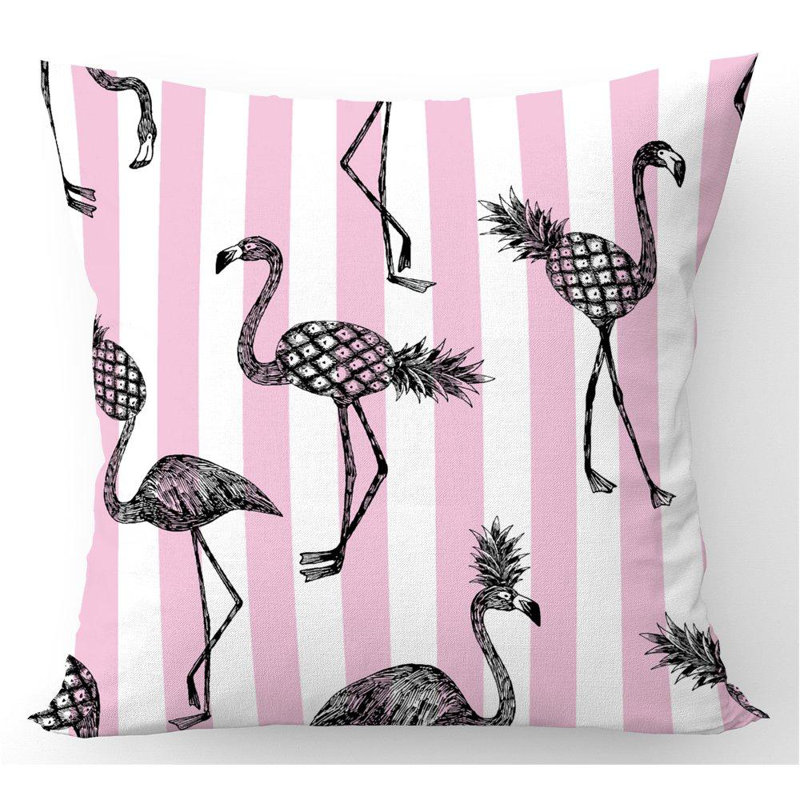 Gatwick PINEAPPLE FLAMINGO Square Throw Cushion