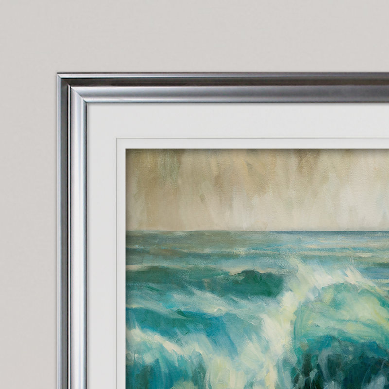 « water music », reproduction de peinture à l’acrylique encadrée, Argent, H 30 po x l 40 po x P 1,5 po