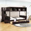 Lit superposé simple au dessus d'un lit double avec tiroirs Tallmadge-825556566