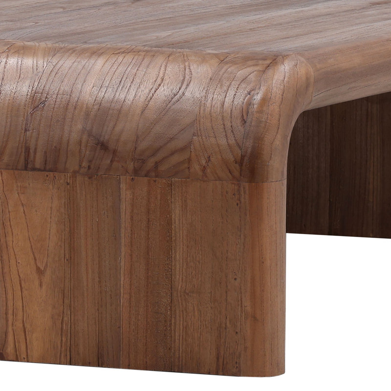 Wynne 55" Wide Mindi Wood Coffee Table, Medium Brown