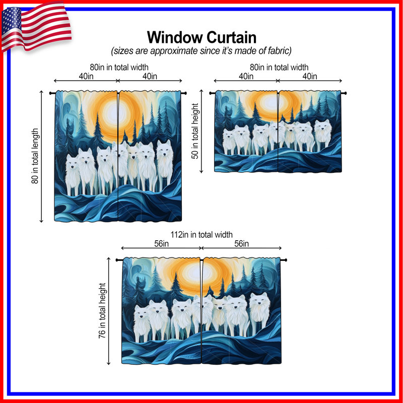 Loups et rideaux obscurcissant Wolves, 20in x 80in - 2 panels, Transparent