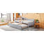 Lit de jour simple tapissier en L rembourré en forme de L avec lit gigogne-389493746