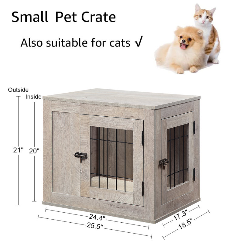 Caisse pour animaux Gelinas, Gris patiné, Très petit (H 21 po x l 18,5 po x P 25,5 po)