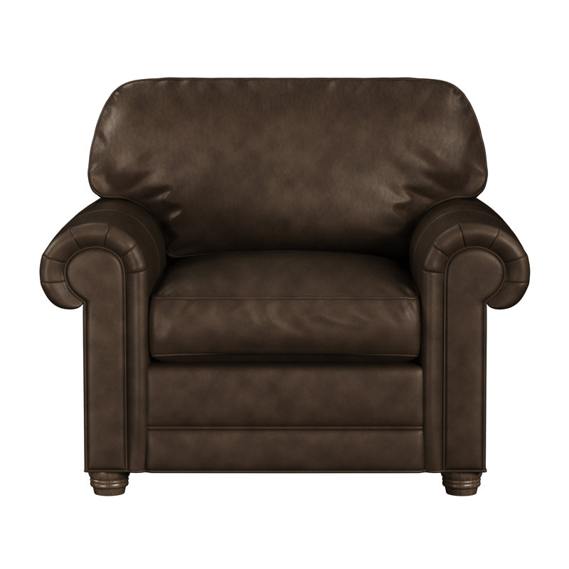 Fauteuil club Starisha, Cuir véritable noyer