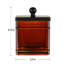  Pot de rangement en verre Apothecary - verre ambré / couvercle noir mat-1680250920