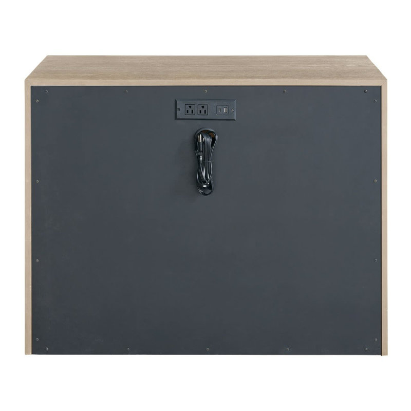 Modern 3 - Drawer Nightstand, Gray