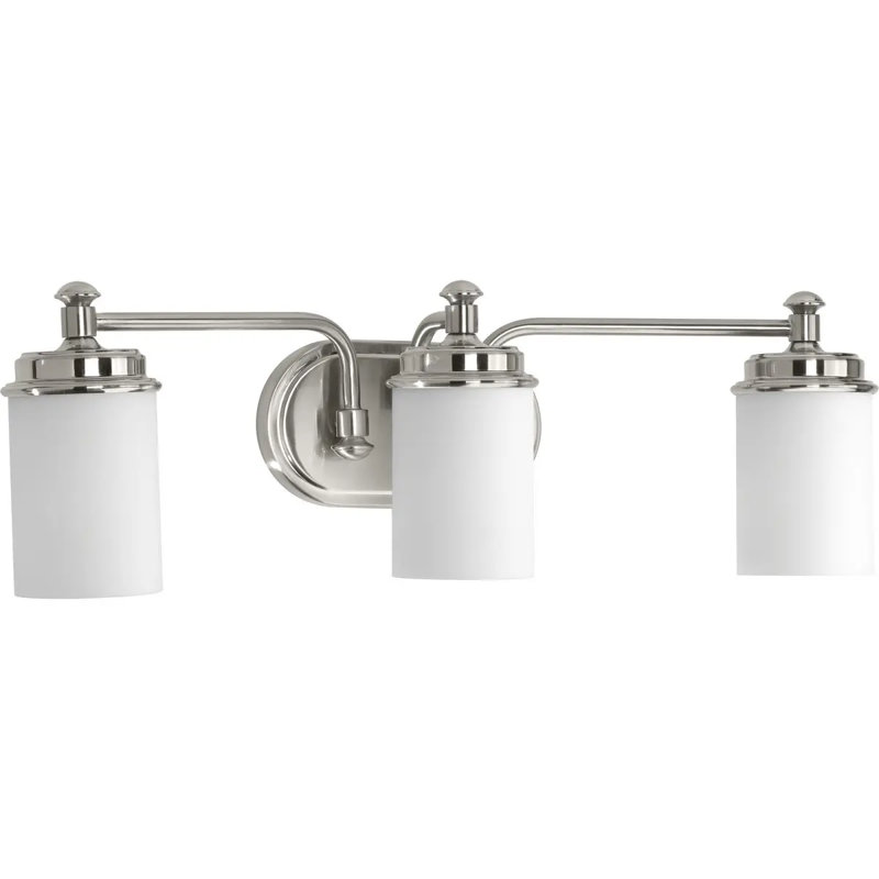 Éclairage pour salle de bain 3 lumières à intensité variable Azairah, Nickel brossé
