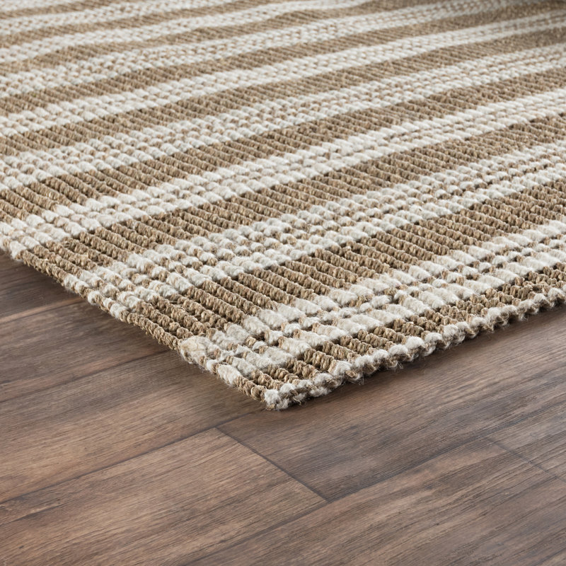 Catara Flatweave Bamboo Slat / Seagrass Striped Area Rug, Rectangle 8' x 10'