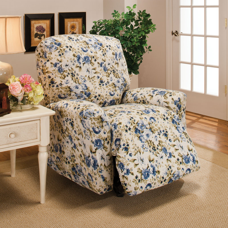 Housse pour fauteuil inclinable à coussins carrés/rectangulaires, Bleu