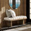 Banc rembourré moderne 52 po Bella, ivoire blanc Boucle