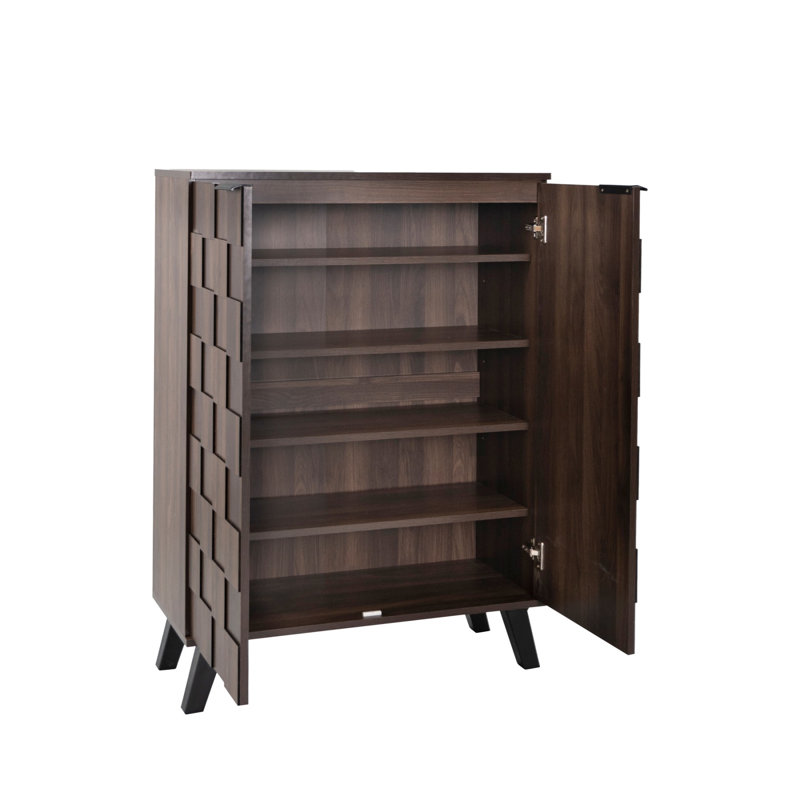 15 Pair Shoe Storage Cabinet, Brown