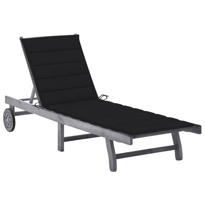 Prshant 80" Long Acacia Single chaise with Cushions