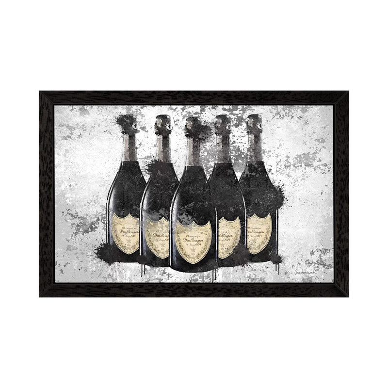 Champagne II by Amanda Greenwood - Painting on Canvas, 66.04 cm H x 45.72 cm W, Black Framed