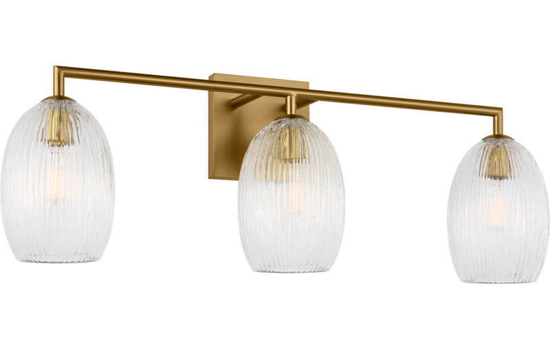 Wilmont Vanity Light, Burnished Brass, 3