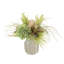 Hydrangea and Palm Leaf in a Ceramic Vase