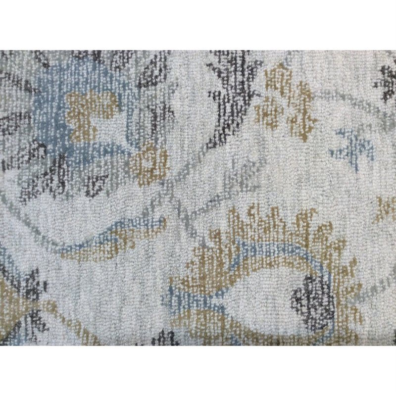 Tapis ivoire en laine touffeté à la main Ebeling, Rectangle 6 pi 6 po x 9 pi 6 po