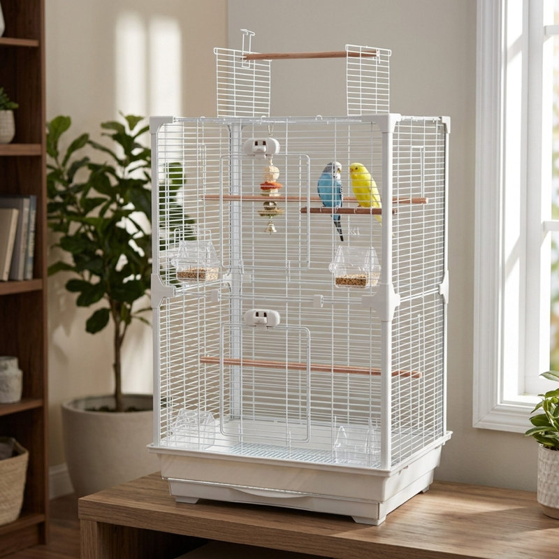 High Perch Tall Top-Opening Bird Cage with Twin Perches | Little Friends
