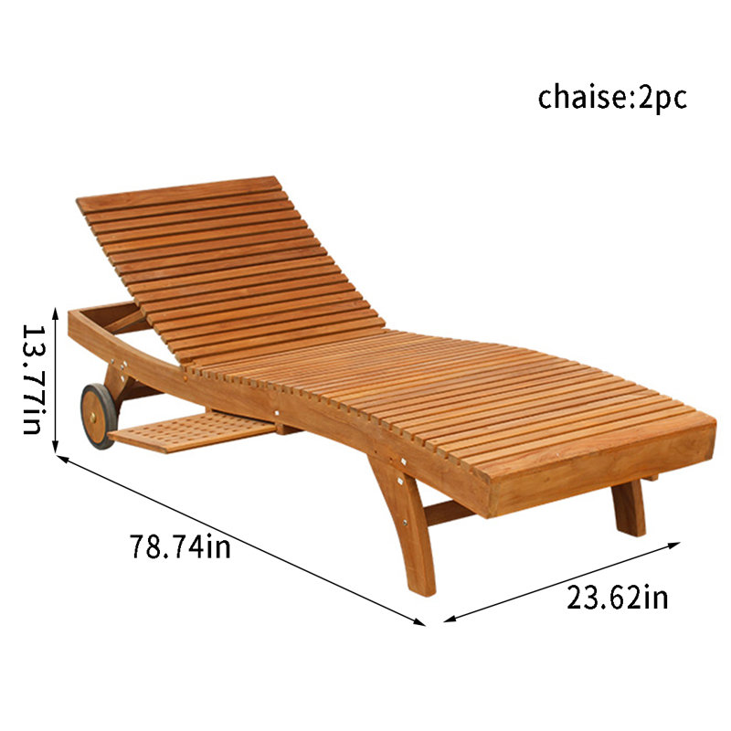 Chaise longue en teck de qualité supérieure