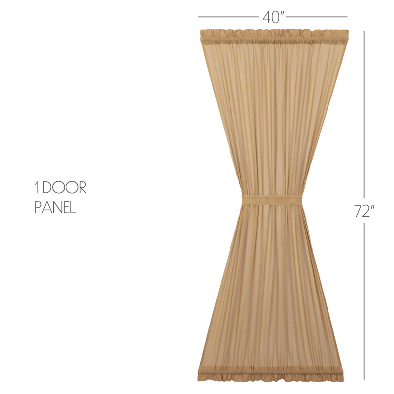 Devid 100% Cotton Semi Sheer Single Curtain Panel, Khaki